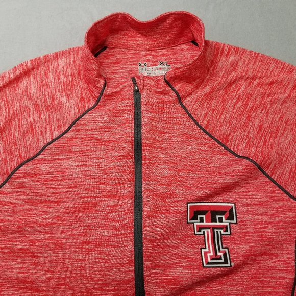 Texas Tech Under Armour 1/4 Zip Shirt Womens XL Red Semi Fitted Long Sleeve Tech - Picture 2 of 9